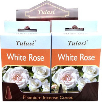 Cônes d'encens Tulasi rose blanche.