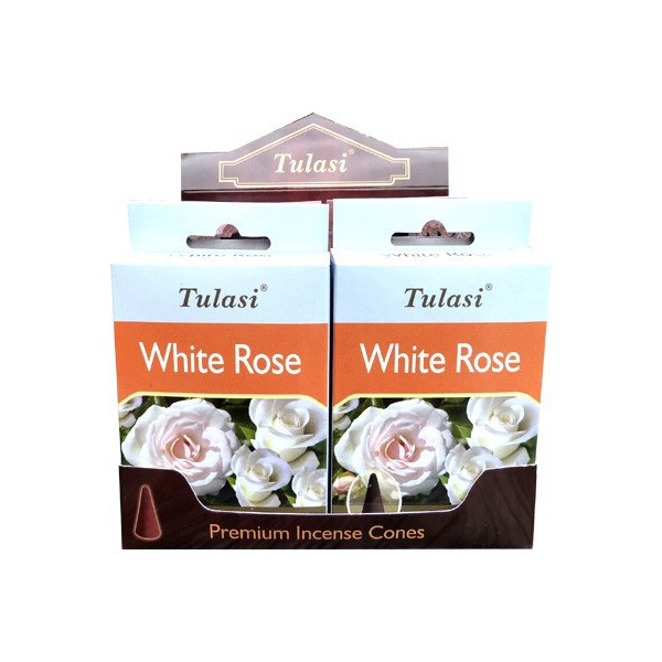 Cônes d'encens Tulasi rose blanche.