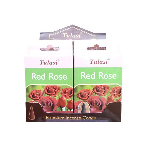 Cônes d'encens Tulasi rose rouge.