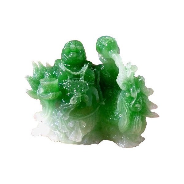 Statue de bouddha assis pierre façon jade. -  Déco - cadeaux