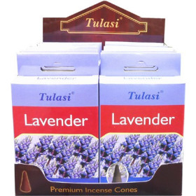 Cônes d\'encens Tulasi lavande. - Encens en cônes