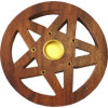 Porte encens batons et cônes bois et laiton.