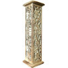 Porte encens colonne en bois ciselé.