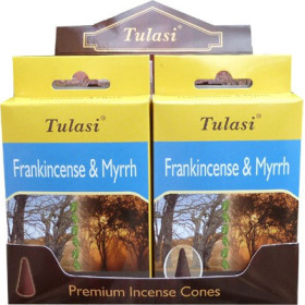 Cônes d\'encens tulasi frankincense & myrrh - Encens en cônes