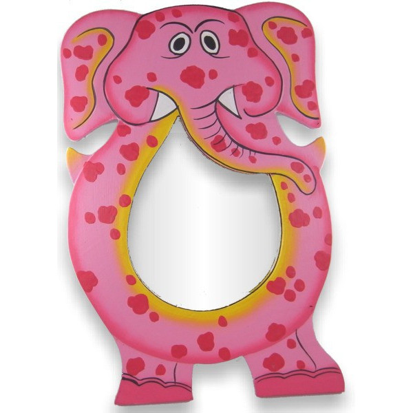Miroir peint à la main éléphant -  Déco - cadeaux