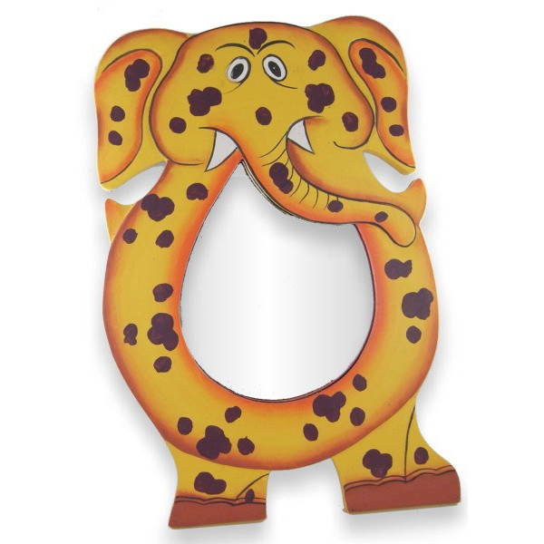 Miroir peint à la main éléphant -  Déco - cadeaux