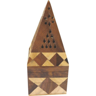 Brule encens coffret pyramide marqueterie