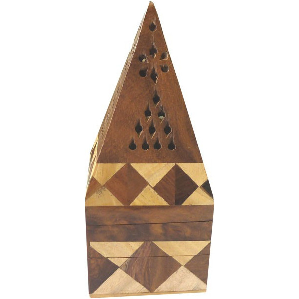 Brule encens coffret pyramide marqueterie