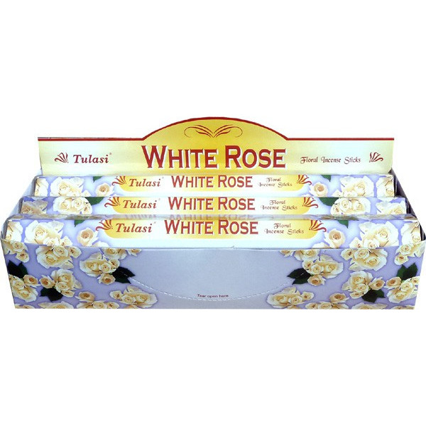 Weißrosa Tulasi Weihrauchbox 20gr.
