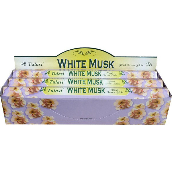Boite d'encens tulasi musk blanc 20gr.