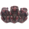 Singes de la sagesse en résine rouge
