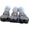 Kerzenhalter 3 sitzende Mönche aus Keramik