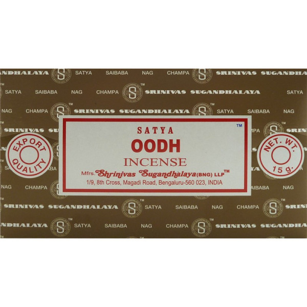 Encens oudh (oodh) satya bâtons 15 gr -  Batons d\'encens