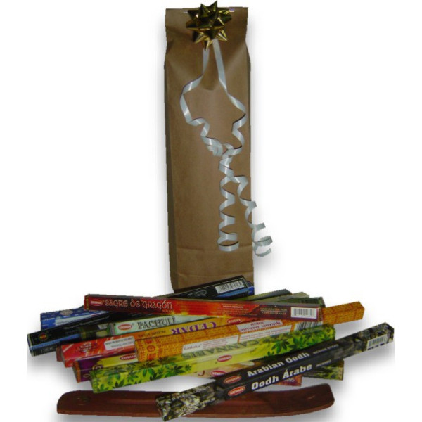 Pack prêt à offrir 17 boites d\'encens + porte encens -  Batons d\'encens