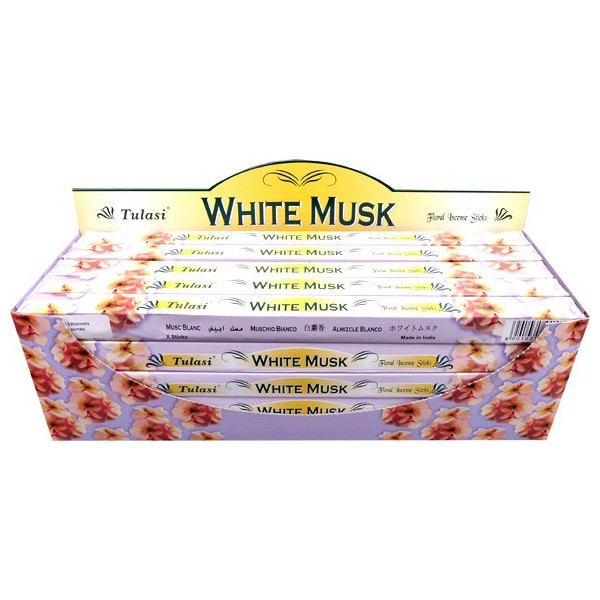 Encens bâtons tulasi musk blanc 10 gr -  Batons d\'encens
