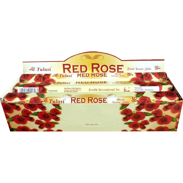 Boite d\'encens Tulasi rose rouge 20 gr -  Batons d\'encens