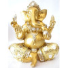 Statue ganesh or et blanc 20 cm