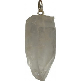 Pendentif cristal de roche prisme non taillé