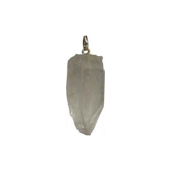 Pendentif cristal de roche prisme non taillé