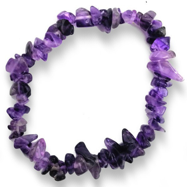 Bracelet Améthystes chips -  Pierres Lithothérapie