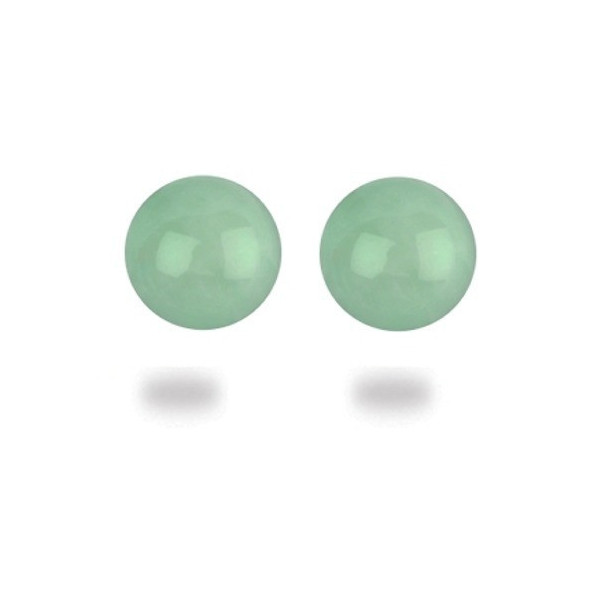 Clous d'oreilles argent et avanturine verte 12 mm