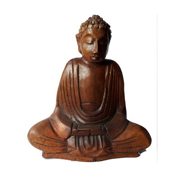Bouddha en bois de suar 16,5 cm