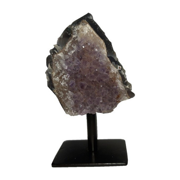 Géode améthyste sur socle recto