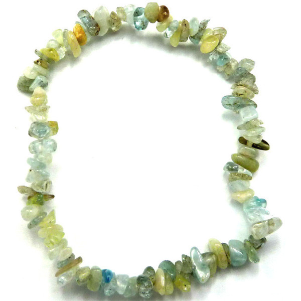Bracelet aigue marine chips -  Pierres Lithothérapie