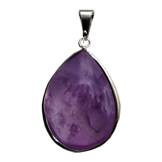 Pendentif plaqué argent avec améthyste goutte