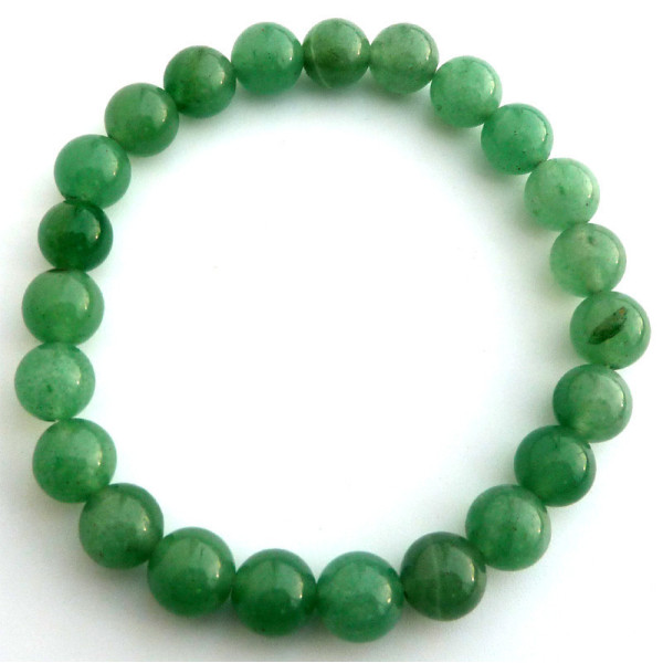 Bracelet aventurine verte en perles de 8mm