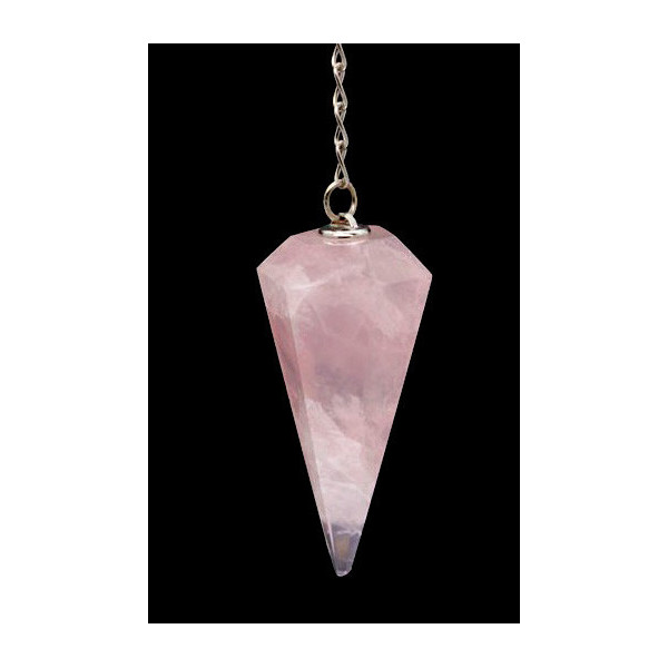 Pendule quartz rose 6 facettes -  Pendules radiesthésie