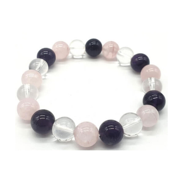 Bracelet Améthyste, Cristal, Quartz Rose