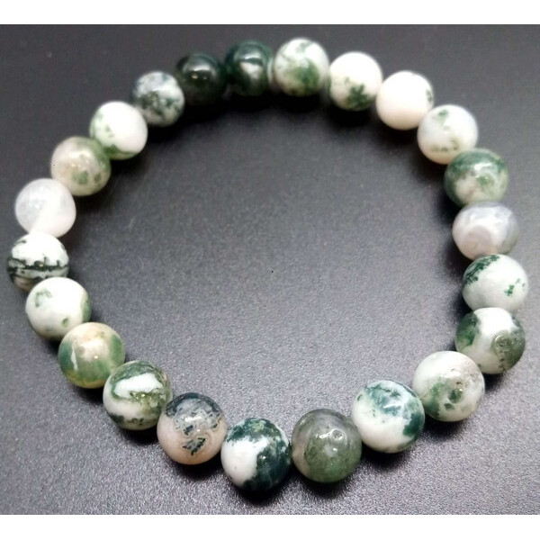Bracelet Agate Arbre perles 8mm -  Pierres Lithothérapie