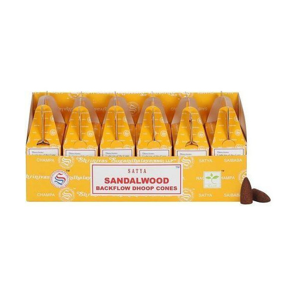 Backflow cônes bois de santal encens satya lot de 6