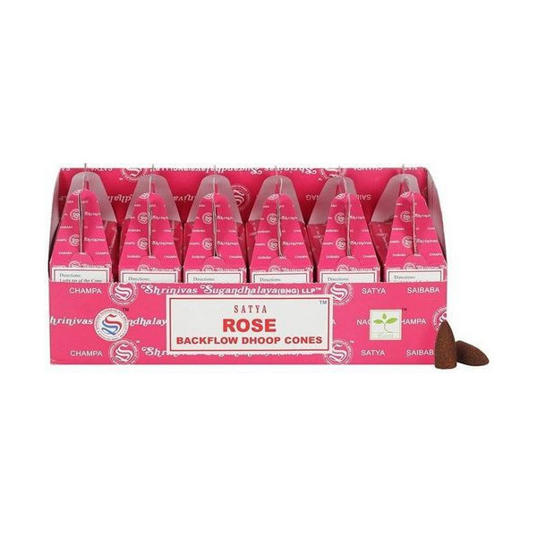 Backflow cônes rose encens satya lot de 6