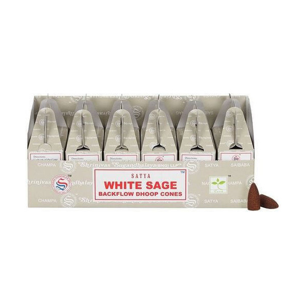 Backflow cônes sauge blanche encens satya lot de 6