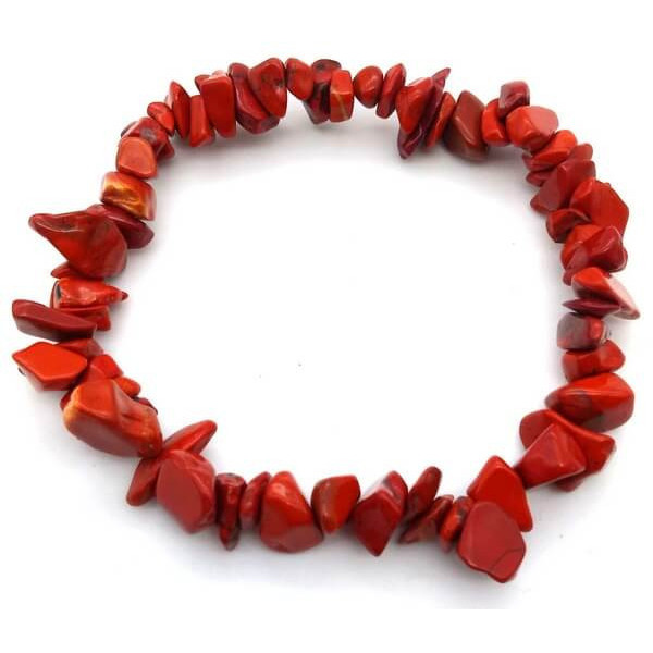 Bracelet Jaspe rouge chips -  Pierres Lithothérapie