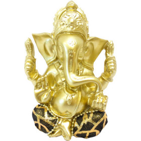 Statue ganesh or et noir 13 cm