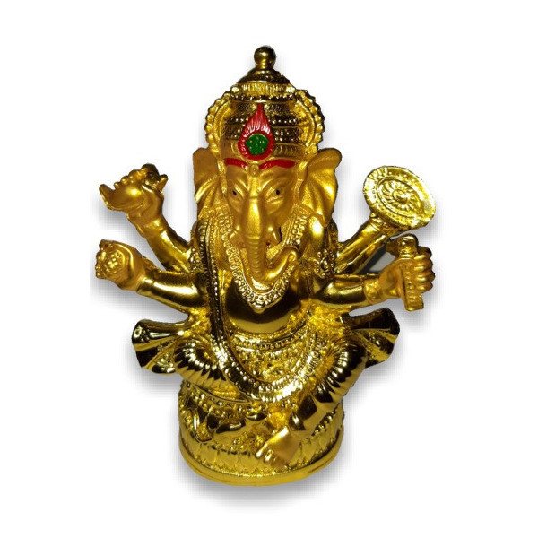 Statue ganesh doré 13 cm -  Déco - cadeaux