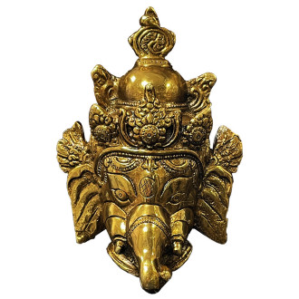 Tête de Ganesh en laiton de 14 cm