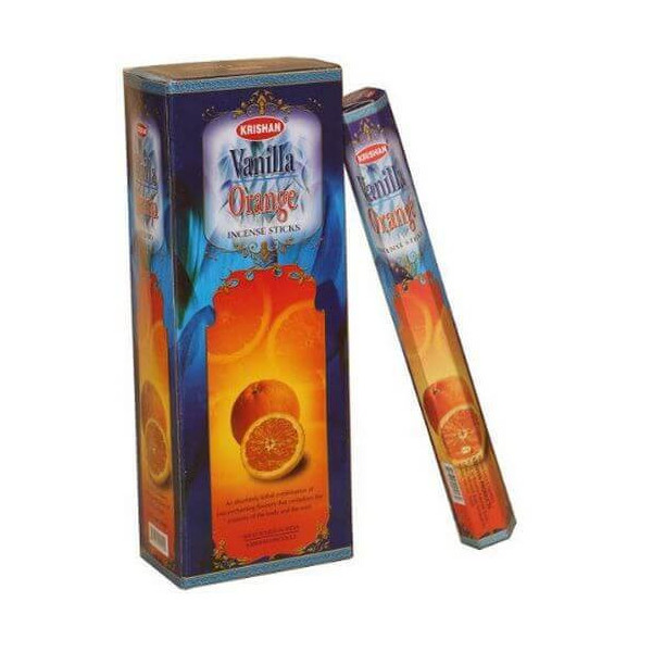 Encens batons krishan orange-vanille de 20 gr -  Batons d\'encens