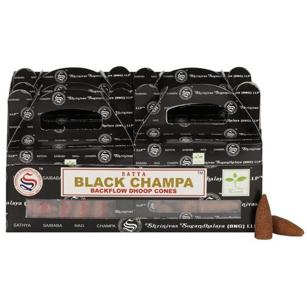 Backflow cônes black champa encens satya -  Encens en cônes