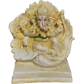 Statuette Ganesh en résine jaune 13 cm