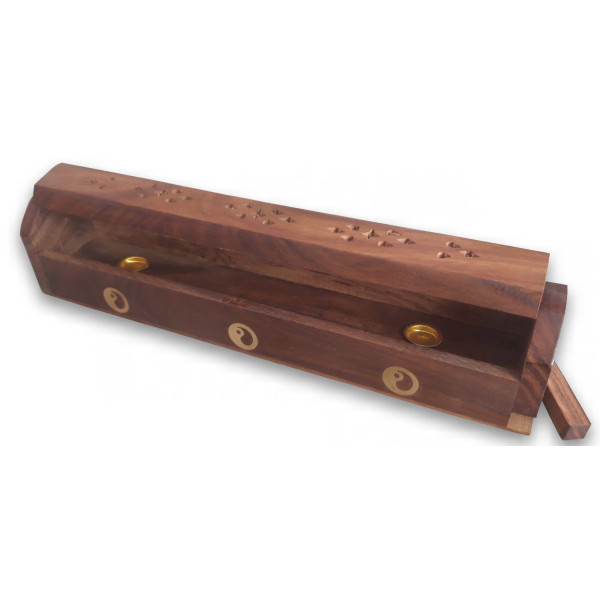 Longue boite porte encens ying yang -  Portes encens