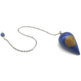 Pendule lapis lazuli fleur de vie - Pendules radiesthésie
