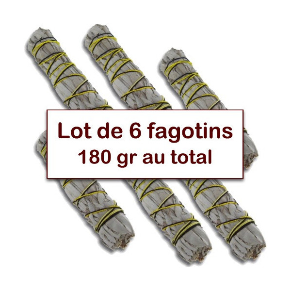 lot de 6 Sauge blanche en fagotins -  Encens résine