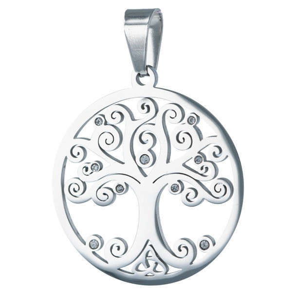 Pendentif acier arbre de vie