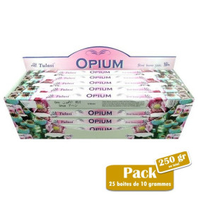 Pack de 25 boites d'encens bâtons tulasi opium 10 gr - 250 gr total