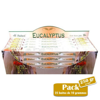 Pack de 25 boites d'encens bâtons Tulasi eucalyptus
