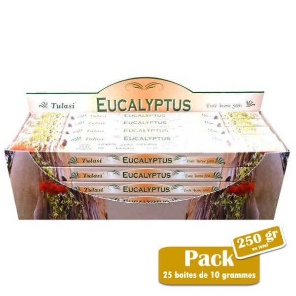 Pack de 25 boites d'encens bâtons Tulasi eucalyptus